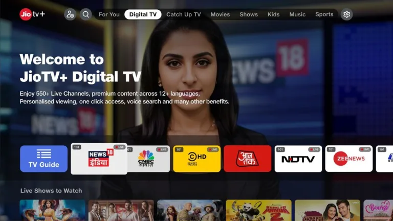 JioTV+ app for smart TVs with access to over 800 digital channels launched in India