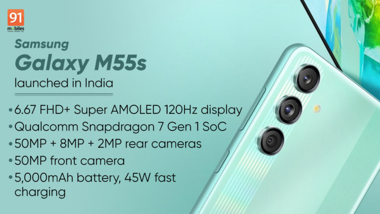 Samsung Galaxy M55s 5G with Snapdragon 7 Gen 1 chipset, 50MP selfie camera launched in India: price, specs