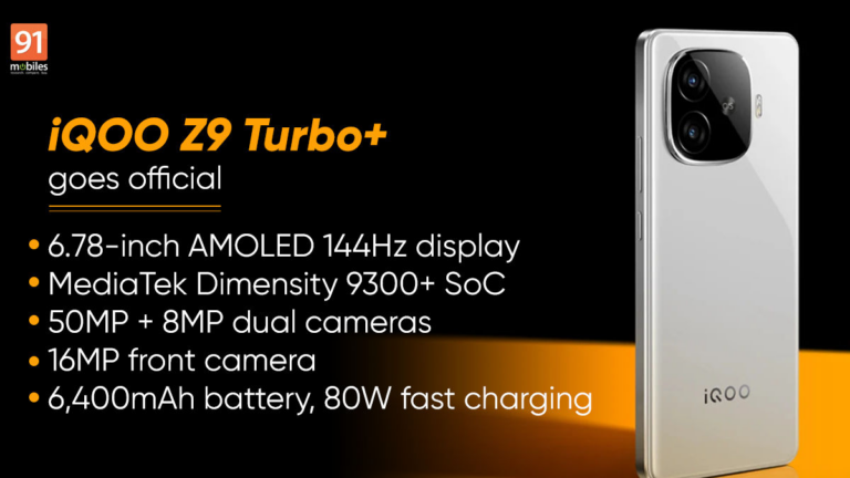 iQOO Z9 Turbo+ with MediaTek Dimensity 9300+, 6,400mAh battery launched in China: price, specs