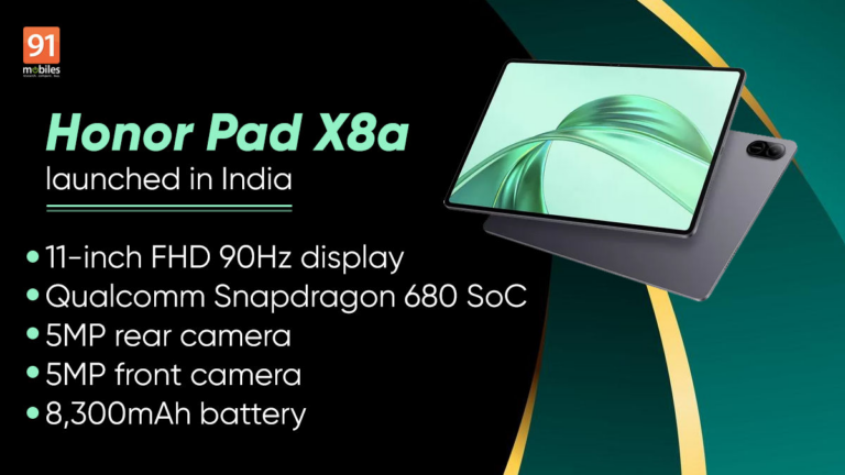 Honor Pad X8a with Snapdragon 680 SoC, 8,300mAh battery to launch in India: price, features