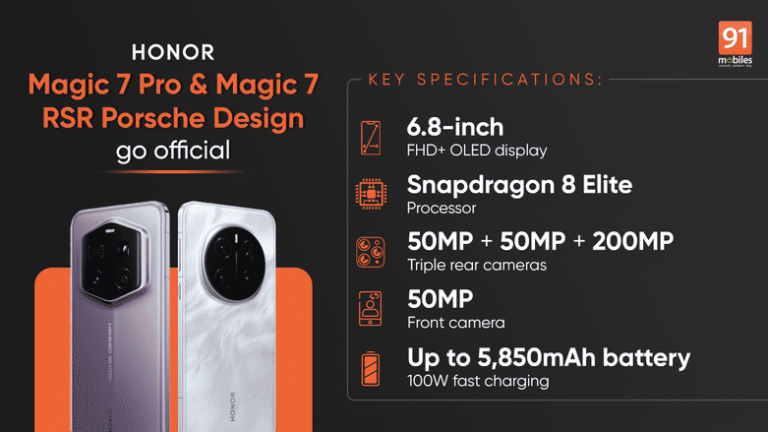 Honor Magic 7 Pro, Magic 7 RSR Porsche Design, Magic 7 Lite launched globally: prices, specifications