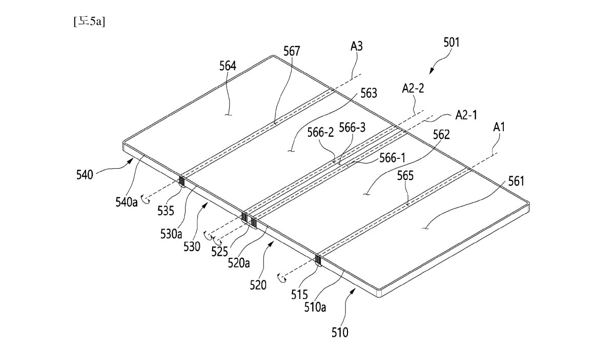 Samsung Patent Application Describes Phone With Four Foldable Panels, Three Hinges